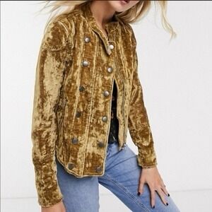 Free People Dusk Till Dawn Velvet Jacket Women's Size Medium